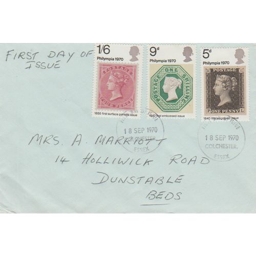 GB 1970 Philympia set FDC Colchester pm