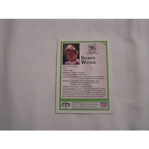 Shawn Wynne 1991 Champs Hi Flyers Motocross NO. 87