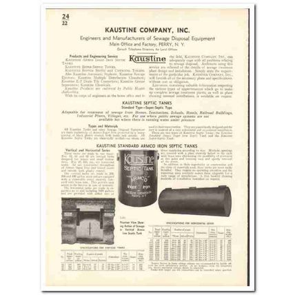 Kaustine Company 1935 vintage plumbing catalog sewage disposal septic
