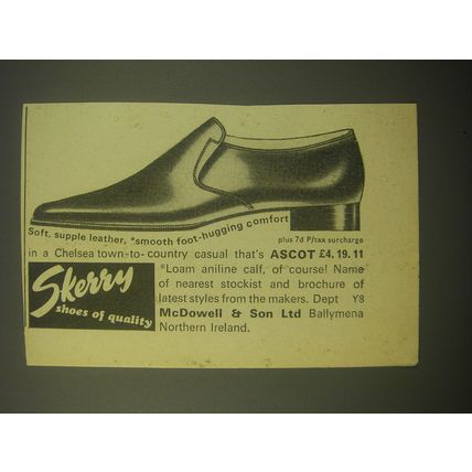 1966 Skerry Ascot Shoes Ad - Soft, supple leather