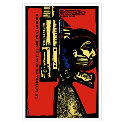 Movie Poster for KELLY Machine Gun.Gangster film.Noir.Al Capone masacre.Mob art.