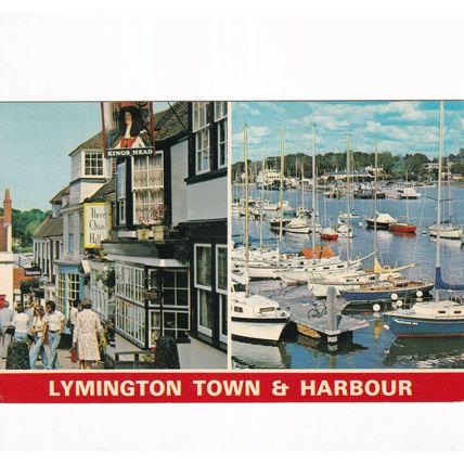 Lymington Town and Harbour Hampshire Dennis Postcard 1984 posted VGC