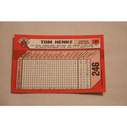 Tom Henke 1989 Bowman TIFFANY NO. 246