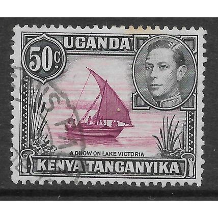KENYA UGANDA & TANGANYIKA 1949 50c PURPLE & BLACK SG 144e FINE USED