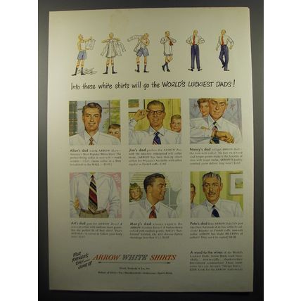 1950 Arrow White Shirts Ad - Into these white shirts will go