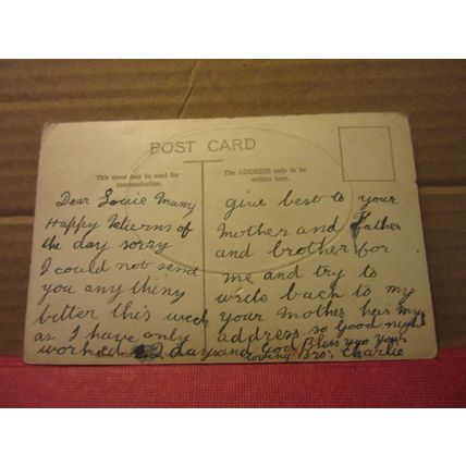 MANY HAPPY RETURNS, BIRTHDAY .used vintage postcard not posted. pretty girl /