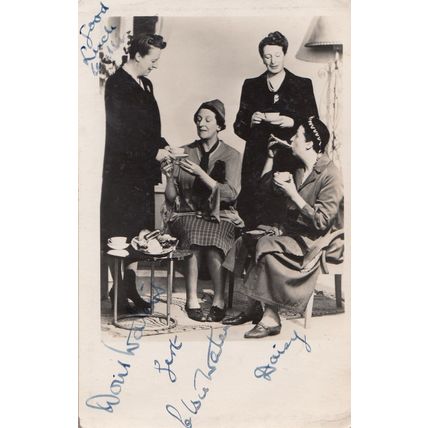 Elsie & Doris Waters 4x Autograph Antique Hand Signed Photo