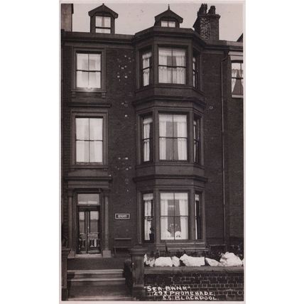 Sea Bank Hotel Blackpool Promenade Antique Real Photo Postcard