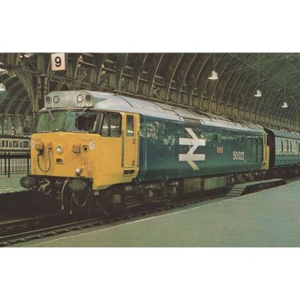 Fifty Class Anson Train 50022 At Paddington Station 1981 Postcard
