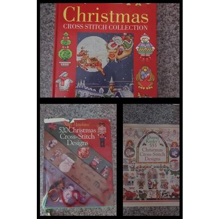 3 x Christmas themed Cross Stitch Books