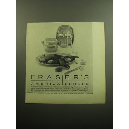 1958 Fraser's Cultura Holloware Advertisement