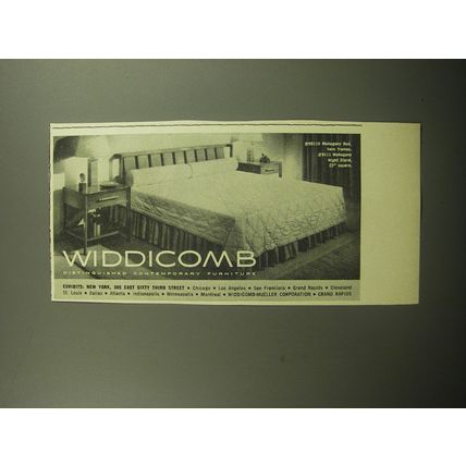 1958 Widdicomb 09110 Mahogany Bed and 9111 Night Stand Advertisement