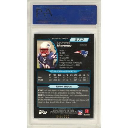2006 Bowman Chrome Laurence Maroney Blue Refractor #270 PSA 9 Rookie P1251
