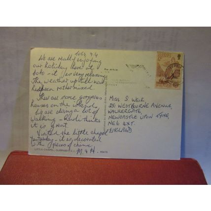THE LITTLE CHAPEL, LES VAUXBELETS, GUERNSEY used postcard 1981 pm #