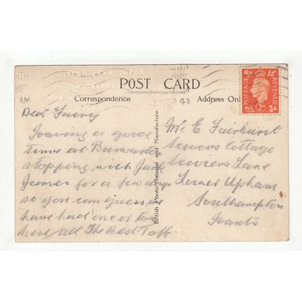 Boyne Arms Hotel Burwarton Postcard 1941 RP Bridgnorth Shropshire