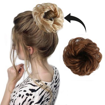 Synthetic Messy Bun Hair Piece, Ladies Hair Scrunchie COPPER BROWN 6