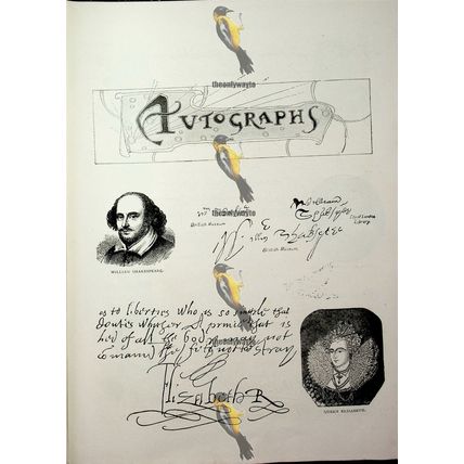 Shakespeare & Queen Elizabeth I, Autographs, Book Illustration, 1893