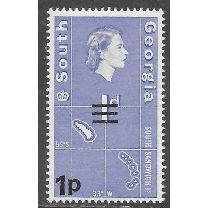 SOUTH GEORGIA 1971 QE2 MAP SANDWICH ISLANDS MNH UNMOUNTED MINT SG19 19 SG