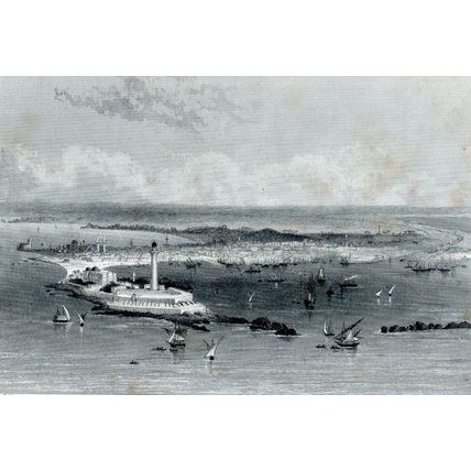 ALEXANDRIA 1840 Edward Paxman Brandard - J. Ramage ANTIQUE ENGRAVING
