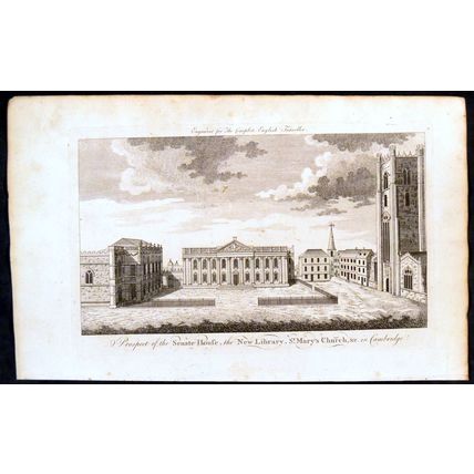 PROSPECT OF THE SENATE HOUSE, THE NEW LIBRARY 1771 ANTIQUE ENGRAVING