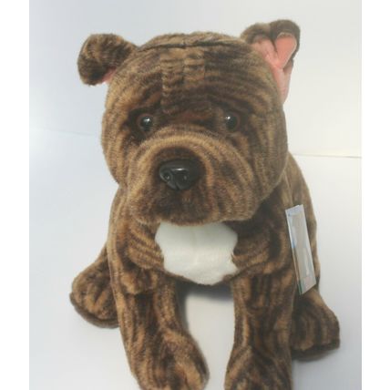 Brindle Staffordshire Bull Terrier 12" Hand Made Toy Staffie Amstaffm Plush Dog
