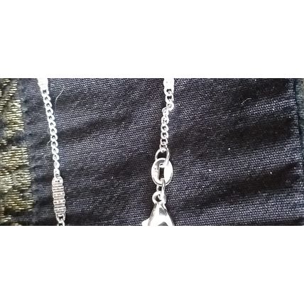 Vintage 1960-s 925 Sterling Silver Green Faux Emerald Pendant on 16 inch Chain.
