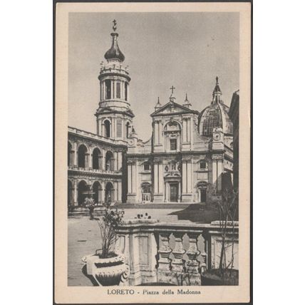 Piazza della Madonna, Loreto, 1925 - Quinto Tombolini Cartolina