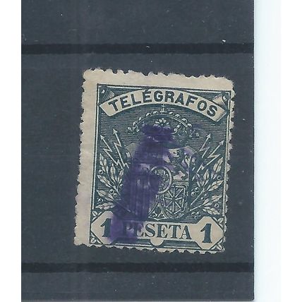 Spain stamps. 1901 1p Telegraph stamp. Used (F657)