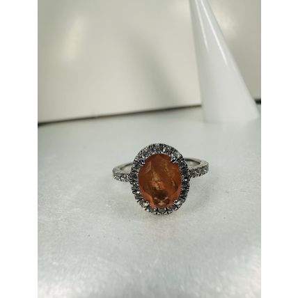 Bomb Party Sz7 Revealed BP Ring Fashion Jewelry RBP Halo Orange Rhodium Pl