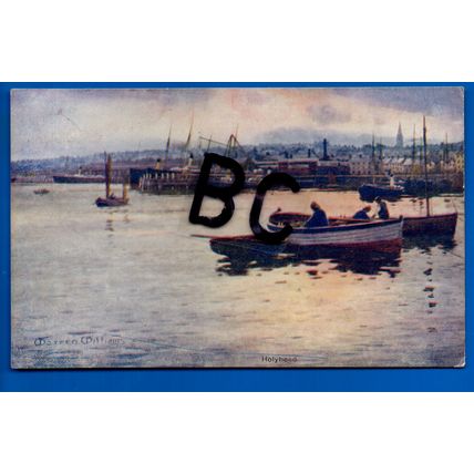 Art Postcard Harbour Holyhead Anglesey - Artist Warren Williams