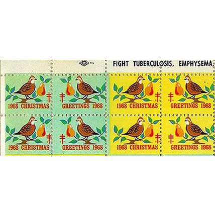 Mint Sheet of 1968 Christmas Seals