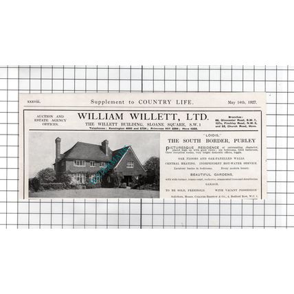 Loidis Purley London - 1927 House Sale Advert