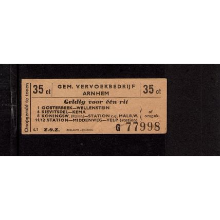 Netherlands Gemeente Vervoerbedrijf Arnhem Transport Ticket 35 ct ?1960s
