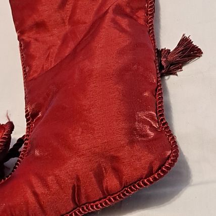 Dillards TRIMMINGS Victorian ELF TOE CHRISTMAS STOCKING Satin Tassels 21"