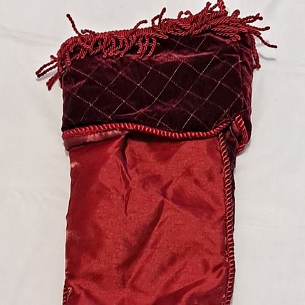 Dillards TRIMMINGS Victorian ELF TOE CHRISTMAS STOCKING Satin Tassels 21"