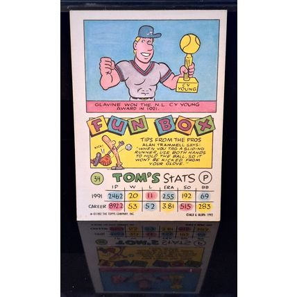 TOM GLAVINE 1992 TOPPS KIDS CY YOUNG BASEBALL CARD #34