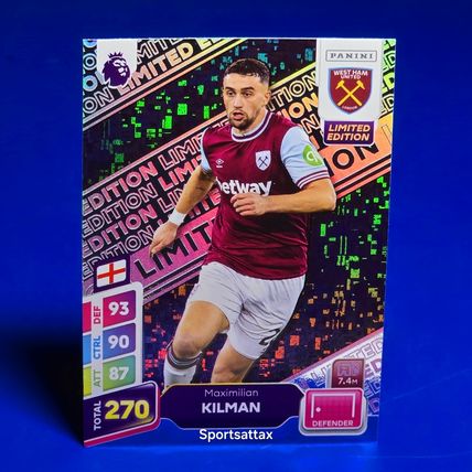 Maximilian Kilman PANINI PLUS 2025 LIMITED EDITION Card.