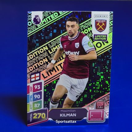 Maximilian Kilman PANINI PLUS 2025 LIMITED EDITION Card.