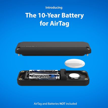 Airtag 10-Year Extended Battery Case - Uses AA Batteries - 14X More Capacity tha