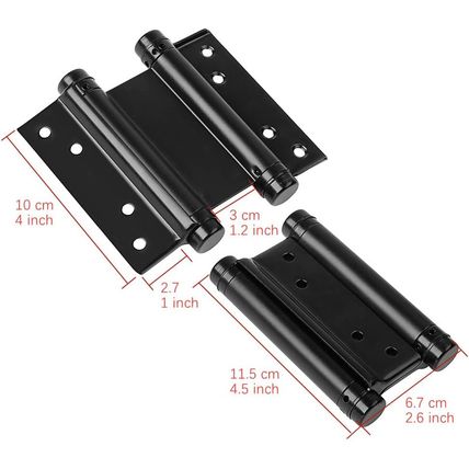 Stainless Steel Door Swing Hinge,4 Pack 4Inch Black Matte Self Closing Double Ac