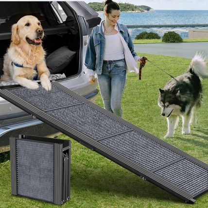 Dog Ramp for Car, 63" Long & 17" Wide Folding Portable Pet Stair Ramp with Non-S