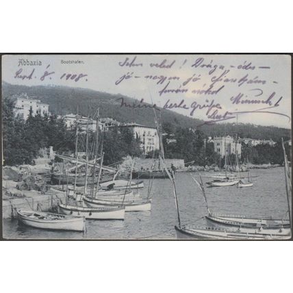 Bootshafen, Abbazia, 1908 - Photobrom AK
