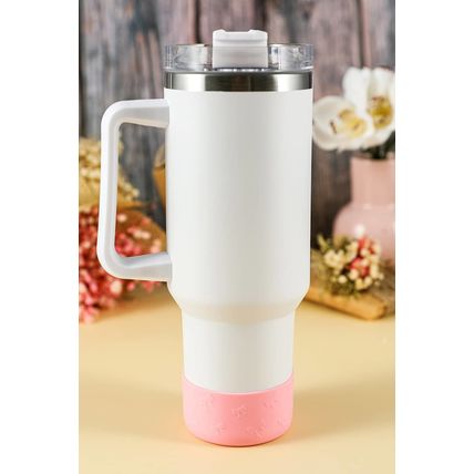 Pink Bowknot Decor Food Grade Silicone Cup Sleeve