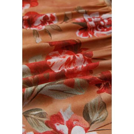 Brown Vintage Floral Print Shirt Style Half Button Long Sleeve Ruffle Mini Dress