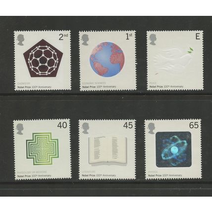 Great Britain 1993-1998, 2001 Nobel Prizes, VF MNH (GB533)