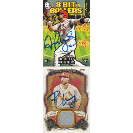 ALBERT PUJOLS & PAUL GOLDSCHMIDT JERSEY AUTO 2023/24 ST. LOUIS CARDINALS CHAMPS