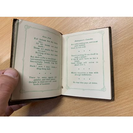 c1921 "GEMS FROM SHAKESPEARE (COMEDY) TINY ILLUSTRATED SUEDE LEATHER BOOK (LL)