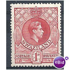 Swaziland 1938 SG29 1d Rose-Red Mounted Mint .