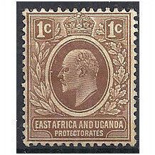 East Africa & Uganda Prot. 1907 SG34 1c Brown Mounted Mint .