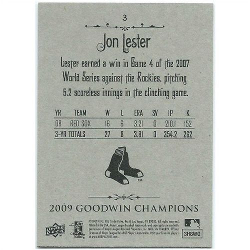 2009 Goodwin Champions - #3 - Jon Lester